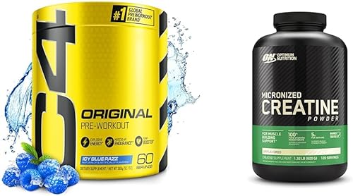 Cellucor C4 Original Polvo de preentrenamiento ICY Blue Razz - Vitamina C para apoyo inmunológico y nutrición óptima creatina micronizada disponible en Yaxa Colombia