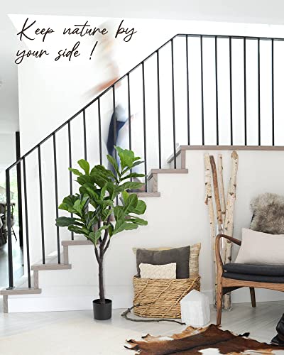 Artificial Tree-4 Ft Faux Plants Fig Tree In Pot - Keloteven Decorative Fake Green Plants For Home Garden Office Mall, Artificial Plants For Home Decor Indoor, Fl125 #TOP1
