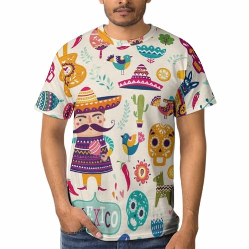 T-shirt Squelette de Cheval Homme à Col Rond et Manches Courtes