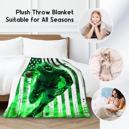 Football Blanket, Boys Blankets Gifts, Sports Theme Gifts for Kids, Fluffy Flannel Throw for Couch & Sofa, 60"x80"