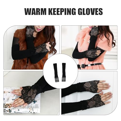 Guantes de invierno de mujer largos para manos frías y viento con forro 5