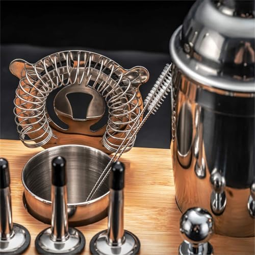 Set coctelera de acero inoxidable 750 ml con 12 piezas miniatura 4