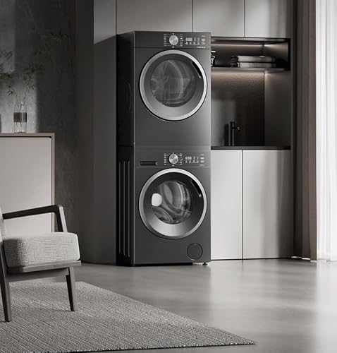 Washer and Dryer Combo, 5 Cu.Ft. Front Load Washer & 7.4 Cu.Ft. Electric Dryer, with LED Display, 12 Cycle Washer Dryer,Large Capacity Front Load Washing Machine and Dryer, for Apartment RV Home - Thumbnail 4