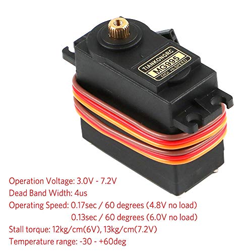 Image of REES52 4Pcs MG995 Analog Servo Metal Gear Servo 20KG High Speed Torque Digital Servo Motor for Smart Car Robot Boat RC Helicopter(Control Angle 180)