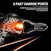 4.8A 24W Dual USB Car Charger, Volt Meter Battery Monitor with LED Voltage Amps Display, 3IN1 Digital Volt Gauge Cigarette Lighter Fast Charge for iPhone Samsung USB Charging Devices #2