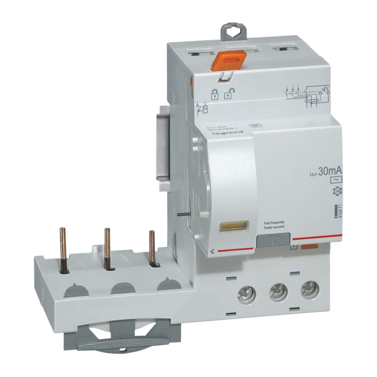 Legrand DX³ Bloc différentiel adaptable 3P 400V 40A typeAC 30mA