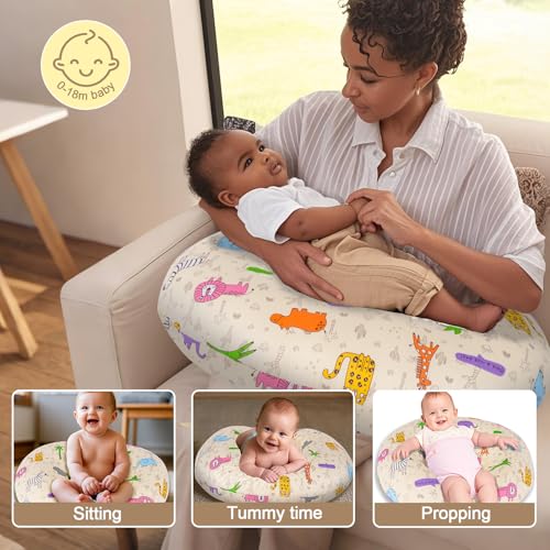 Image of x-vesolje Plus Size Nursing Pillow Wider Support, Breastfeeding Pillow with Adjustable Strap Fit All Body Type, Ergonomic Breast Feeding Pillow, Baby Feeding Pillow for Mom- Max Size /Zoo Yellow