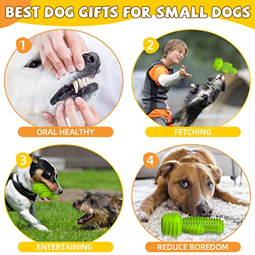 Image of Pamlulu Christmas Dog Gifts, Dog Toys for Small Dogs Dog Toothbrush for Teething Cleaning, Rubber Squeaky Toys for Puppy