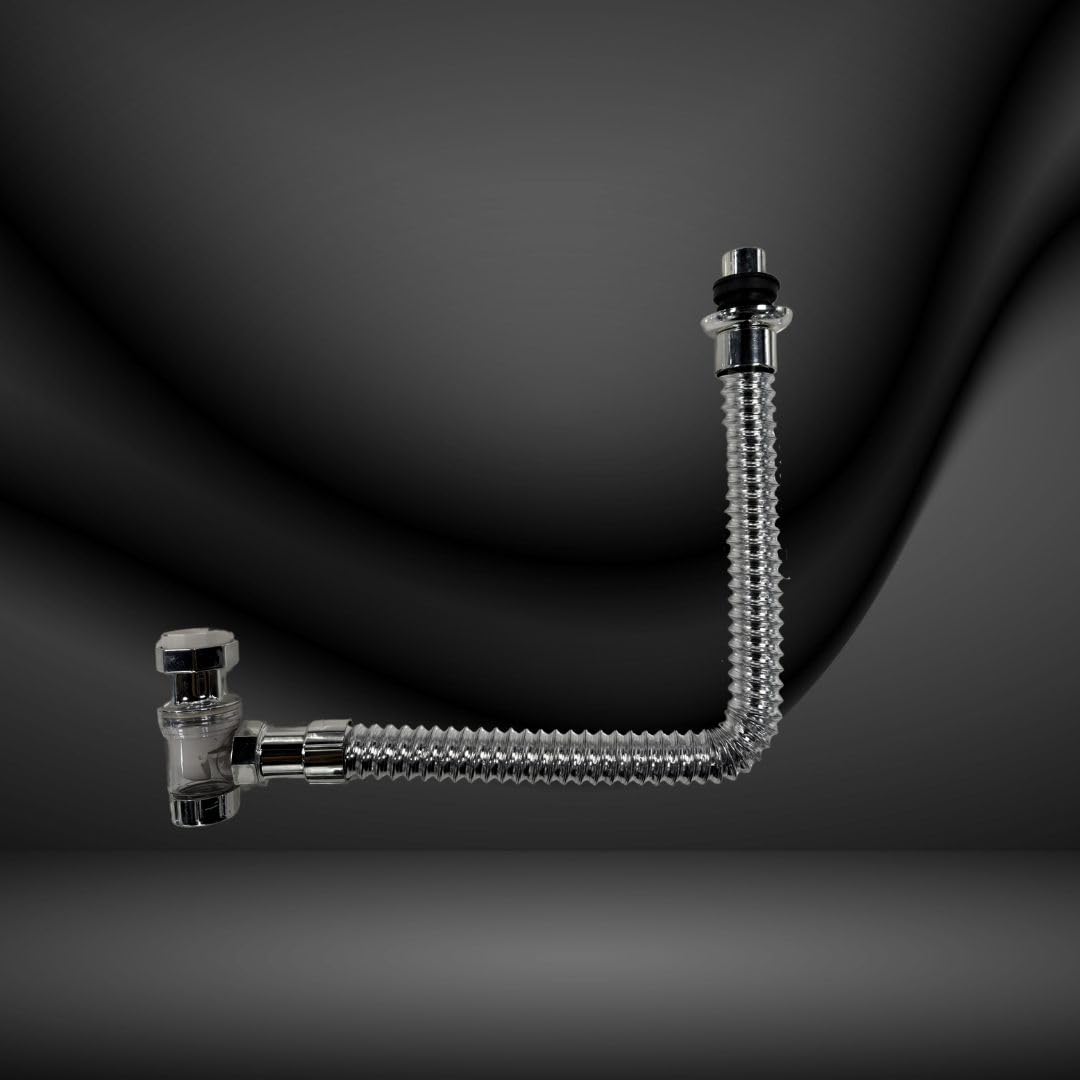 GOEKA Dual Use Expandable Abs Bottle Trap with Waste Pipe | Chrome Finish | Fits Basin or Sink | Flexible, Rust-Resistant, Easy Installation | 2-in-1 Plumbing Solution for Kitchen & Bathroom