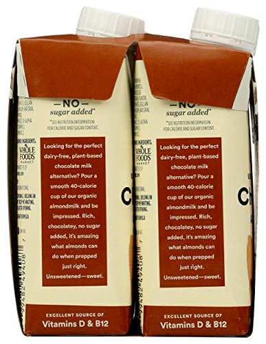 Image of 365 by Whole Foods Market Organic Unsweetened Chocolate Almond Milk 6 Pack, 8 FZ