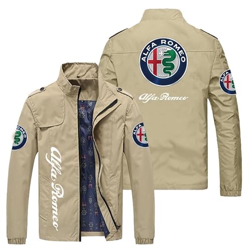 XWSBUDE Felpa con Cappuccio Giacca, per Alfa Romeo Giulia Stelvio Stampa Cardigan Manica Lunga Confortevole Giacca Casual Cappotto,A-XXXXL