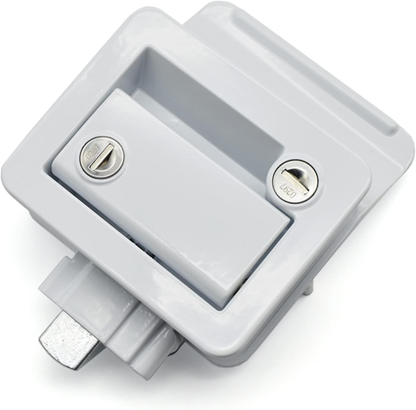 Zinc Alloy Door Lock,Stainless Steel Latch Lock，Caravan Boat Locking Cabinet Door Latch RV Latching Mechanical Push Lock Motorhome Door Lock 1Pcs(Black)