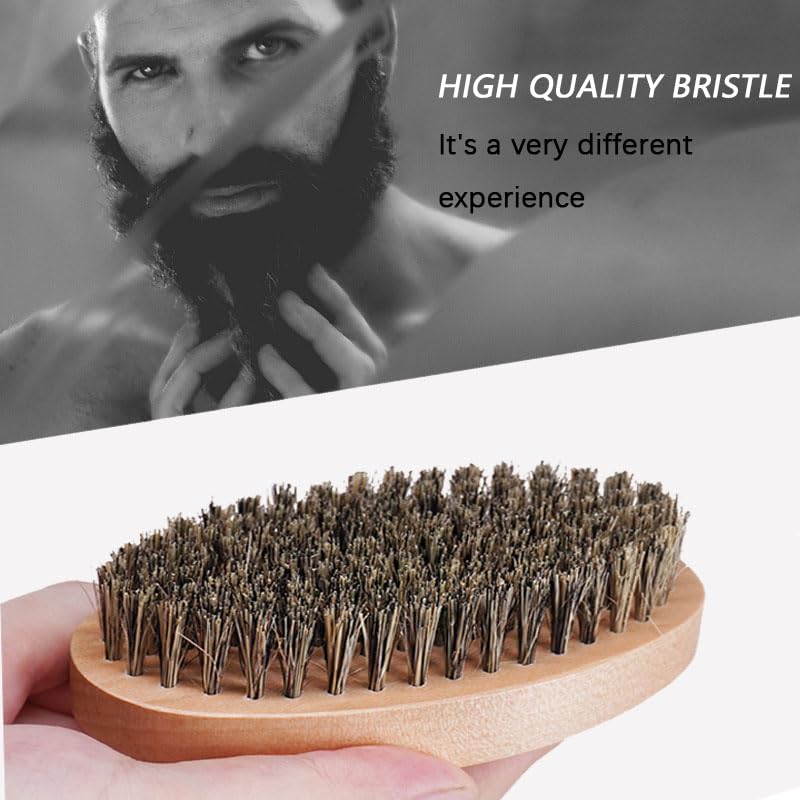 Solid Wood Beard Brush Beard Brush Boar Bristle Brush Premium Wave Brush Wild Boar Bristles Brush for Firm Bristles To Tame and Soften Your Facial Hair - Image 4