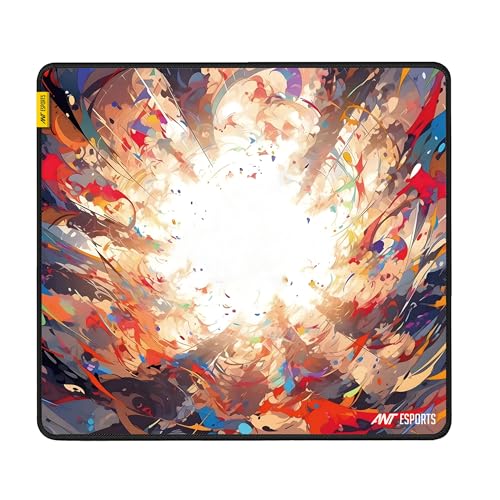 Ant Esports Volcano Unique Square Mousepad (450*400*3MM) Gaming Mousepad Extended Mouse Mat for Mouse with Stitched Edges Waterproof Non-Slip Base Mousepads for Office Home Shop Gaming_ Rainbow Colour