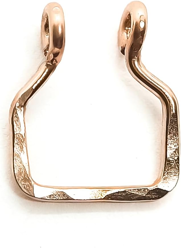 Fake Septum Ring Square Clip On Piercing non Pierced Nose Jewelry Gold or Silver
