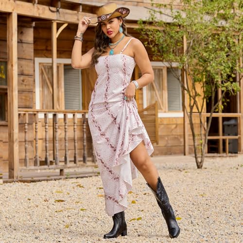 Image of IXU Cowboy Boots Women Pointy Toe Women's Mid Calf Western Cowgirl Boots