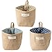 Mini kosz z juty, 3 sztuki, wisząca torba do przechowywania, z lnu, mały, składany pojemnik do przechowywania, do przechowywania kosmetyków, kluczy, zabawek i małych przedmiotów