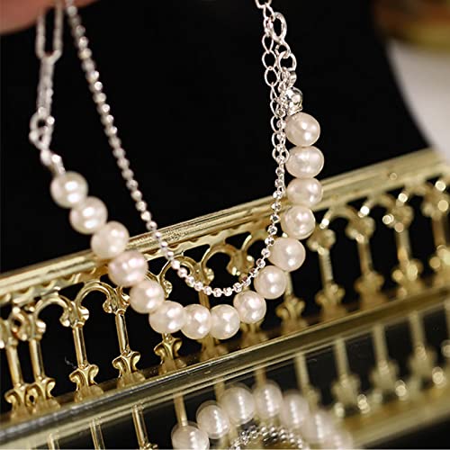 Venseri Pearl Bolo Bracelet With Charm Baroque Cultured Handmade Wind 925 Sterling Silver Adjustable Chain Bracelet Fashion Jewelry For Women Girl Friend Wife #TOP2
