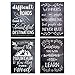 BEST PAPER GREETINGS 20-Piece Motivational Posters Set - 13x19 in Black Chalkboard Design - Growth Mindset Posters & Classroom Decor - Bulletin Board Decorations