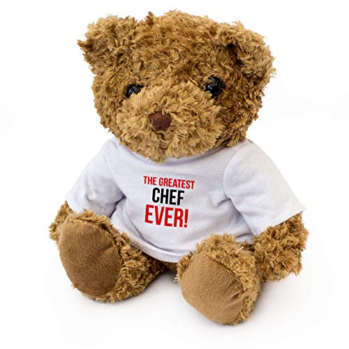 Teddy Bear - Orsacchiotto di Peluche con Scritta Greatest Chef Ever, Idea Regalo per Compleanno, Natale