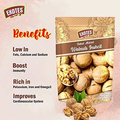 Image of Exotes Popular Inshell Walnuts Pouch, 250 g (Pack of 2)