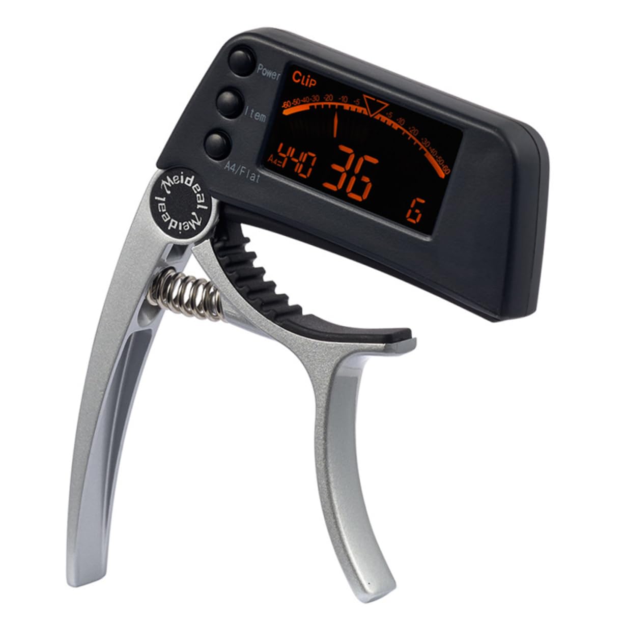 Toyvian 3stücke Elektronischer Clip Gitarrenstimmer Und Kapodaster Hochsensitives Lcd-tuninggerät Für Akustikgitarre Gitarre Ukulele Und Banjo Silber
