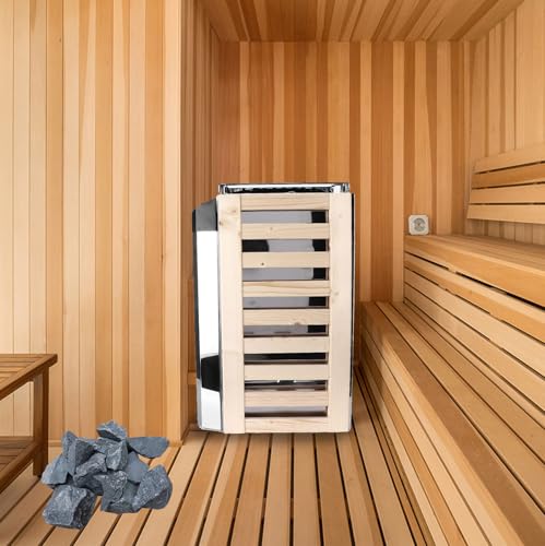 Calentador eléctrico de sauna de 3,6 kW, estufa de acero inoxidable para el hogar, hotel, spa, control interno, tubo de calefacción duradero para uso en sala de sauna
