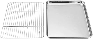 Pan rôti antiadhésif Plateau à roti Cooker Tin en acier inoxydable Grill Grand rack universel rôtissoire plateau Grille pour la cuisine