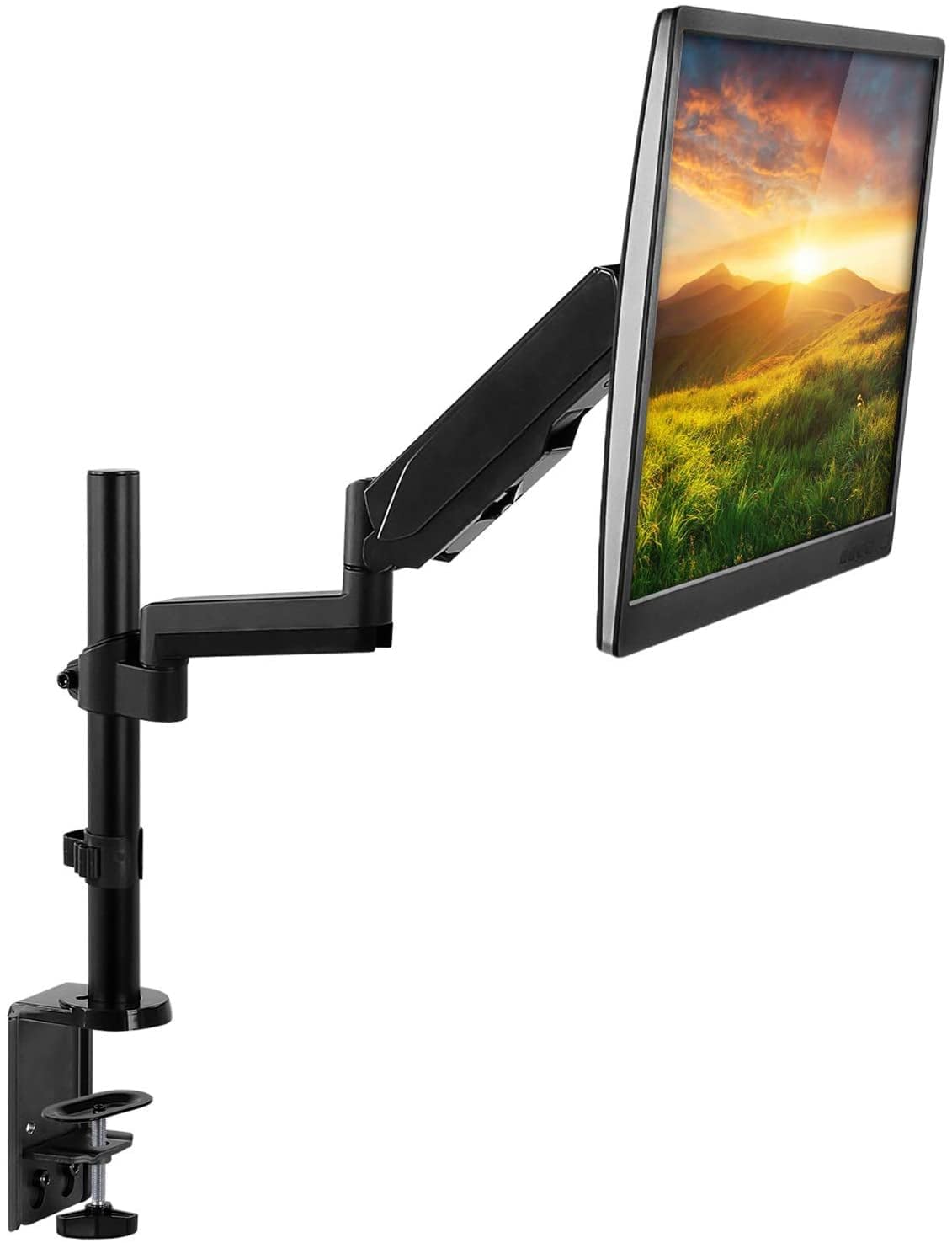 Techly 102772 Supporto da Scrivania per Monitor 17-32" con Molla a Gas Estensione 420 mm Nero