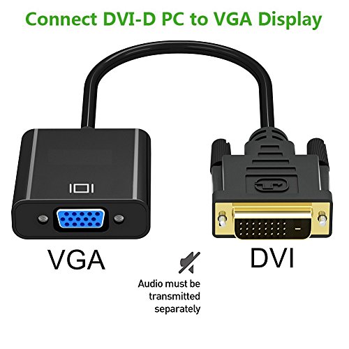 Friencity DVI attivo a VGA Converter, maschio a femmina M / F DVI-D Link 24 + 1 a VGA Cavo video adattatore supporta 1080P per PC DVD HDTV monitor di visualizzazione