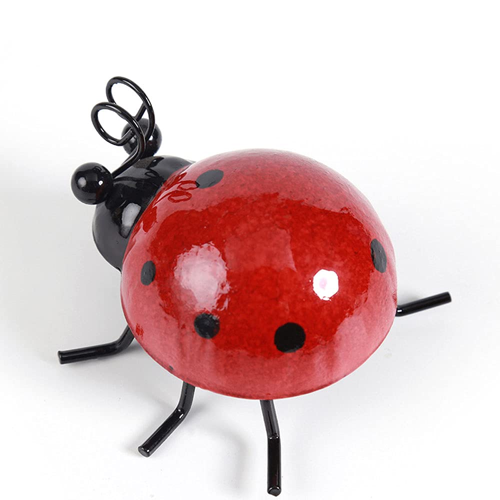 Set Di 8 Decorazioni Da Giardino Coccinelle In Metallo Colorate - Dipinte A Mano, Con Gancio, Per Esterno