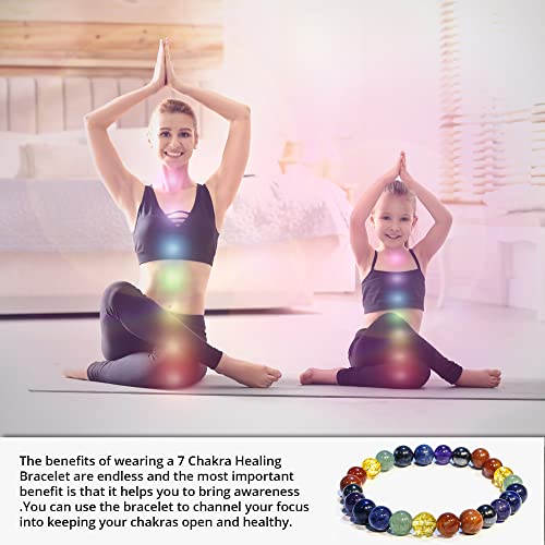 Image of ANAYA AGATE Healing Crystal Bracelet for Women and Men - 8mm Round Beaded Bracelet for Men and Women - Unisex Stretchy Gemstone Bracelet for Healing and Protection