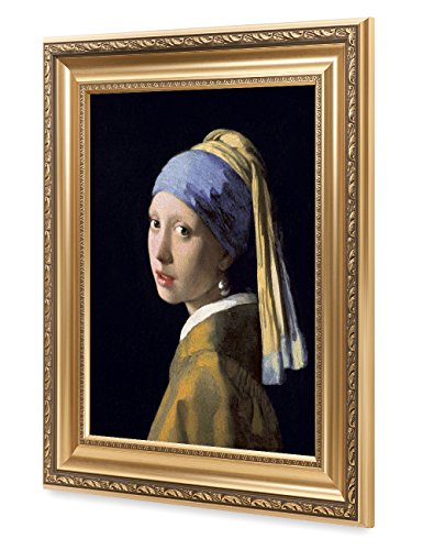 Decorarts - Girl With A Pearl Earring By Johannes Vermeer. The World Classic Art Reproductions. Giclee Print With Matching Museum Frame, 16X20, Finished Size: 22X26 #TOP6