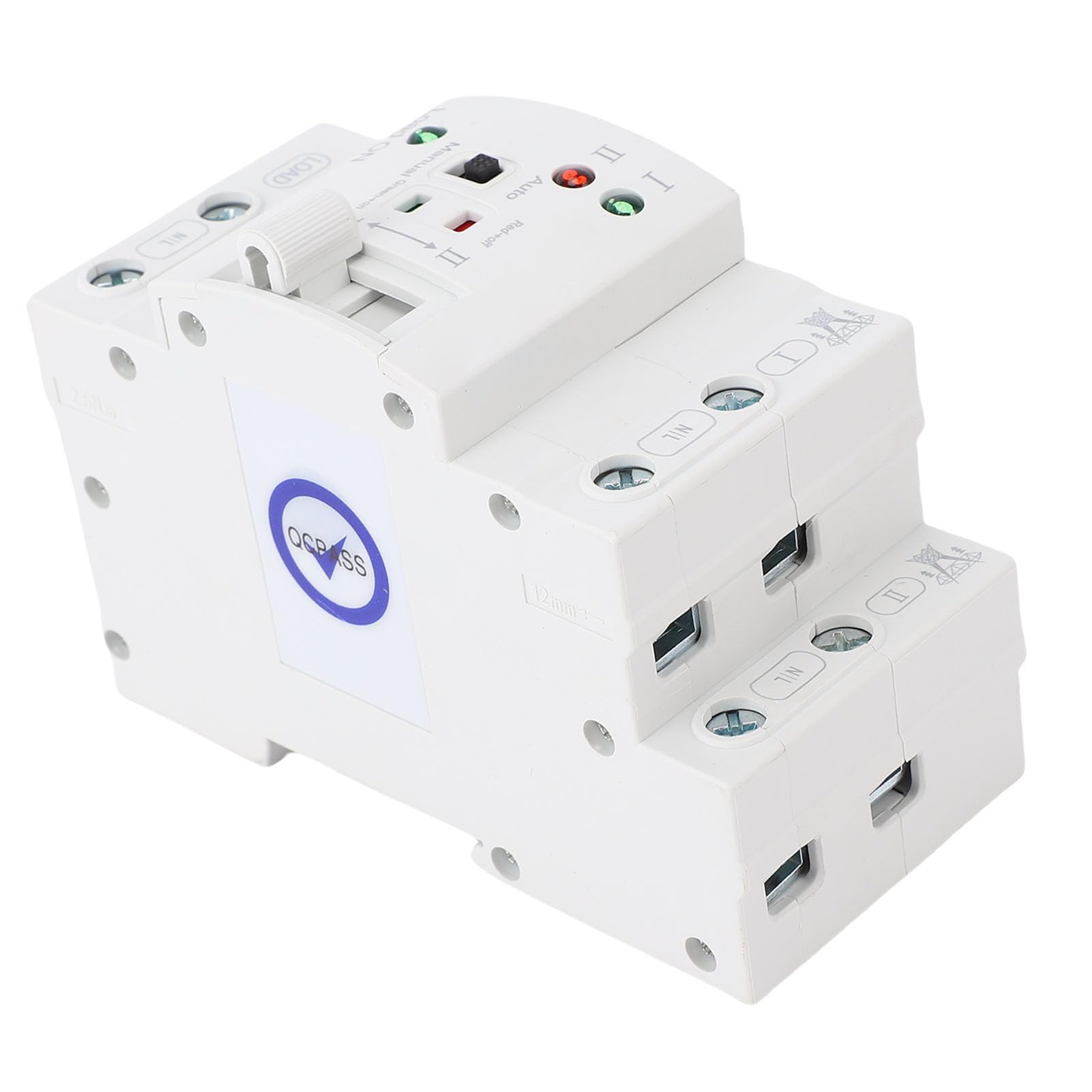 Ejoyous Interruptor de Transferencia Manual Automática 80A 2P, Selector de Potencia Dual de Grado PC, Conmutación de 20 Ms para el Hogar y Centros de Datos