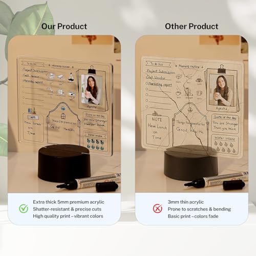 Image of IGP Custom Daily Journal LED Lamp | Same Day Delivery | Rewritable Acrylic to-Do List Board | Desk Decor & Productivity Gift for Boss, Co-Worker & Employees