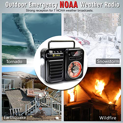 Daringsnail Emergency Noaa Weather Radio, Solar Crank Bluetooth Radio With 2000Mah Power Bank, Portable Cell Phone Charger Radio With Sos, Alarm Clock, Tf Card, Aux, For Home And Survival #TOP2