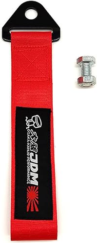 JDM Racing Correa de remolque personalizada para cuerda de tracción personalizada para parachoques delantero o trasero, cinturón decorativo para