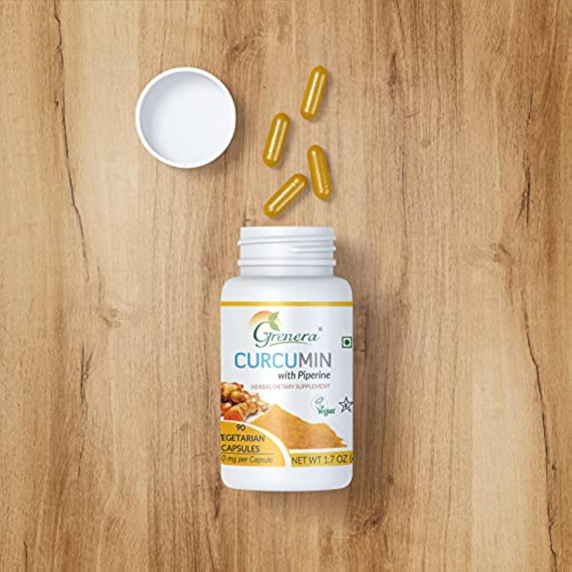 Grenera Curcumin Piperine Extract Capsules, 1100 mg