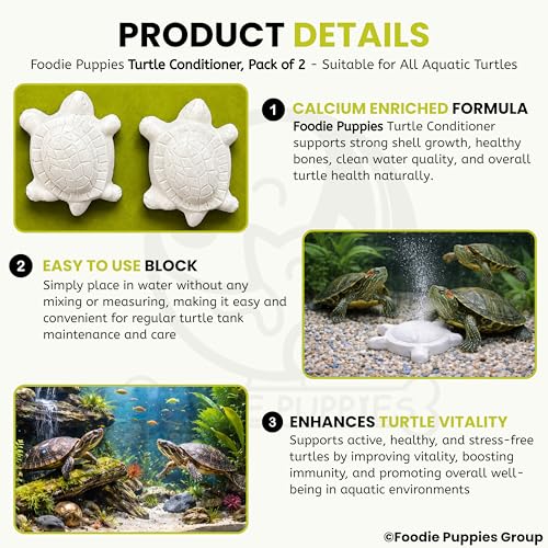 Image of Foodie Puppies Turtle Conditioner Blocks for Aquatic Turtles (Pack of 2) | Calcium & Vitamin D3 Enriched Formula | Supports Strong Shell, Clean Water & Healthy Growth for Turtles & Aquatic Reptiles