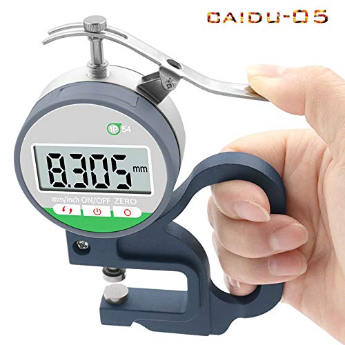 Caidu Ip54 Portable Usb Digital Thickness Gauge 0-0.47In & 0-12Mm Range,0.00005"/0.001Mm Digital Micro-Indicator Micrometer Thickness Meter Gage | 1‰ Precise Lcd Display And Touch Buttons(Waterproof) #TOP5