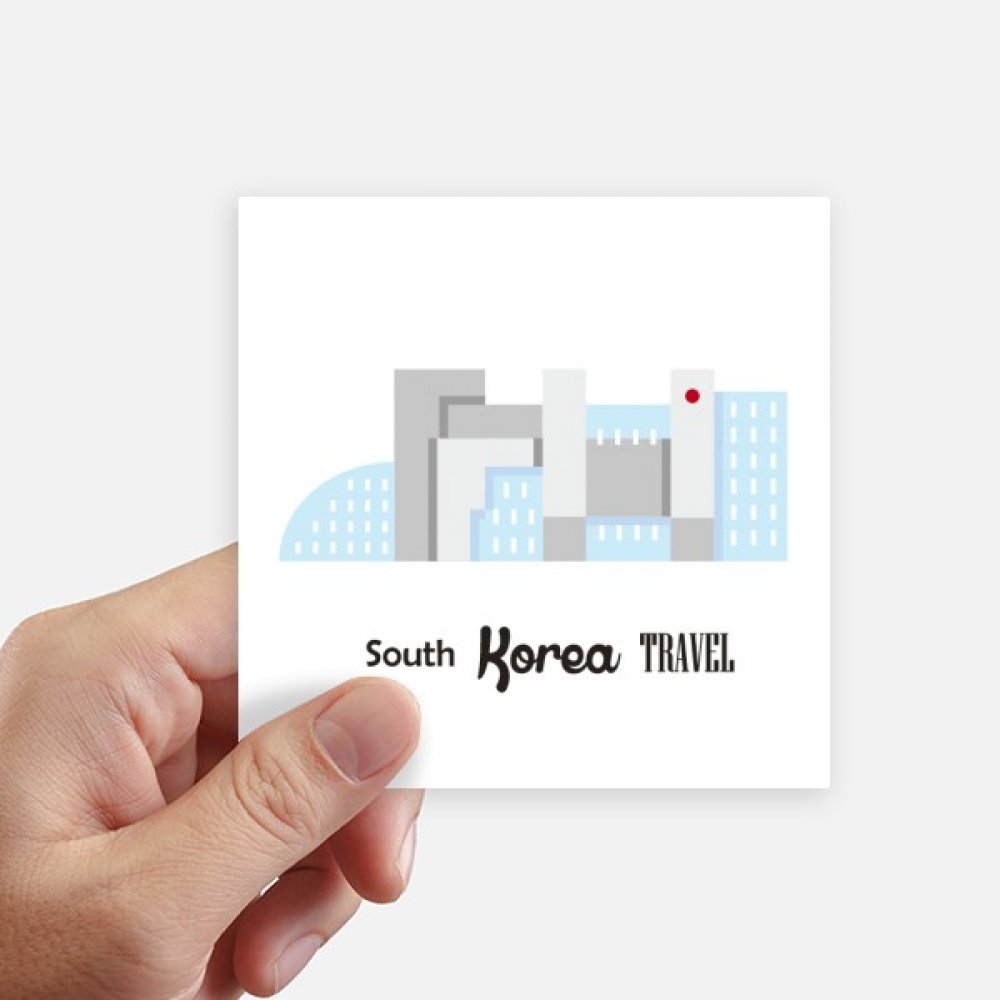 Stickers Corée du Sud Le Square Building Autocollant ordinateur 10cm