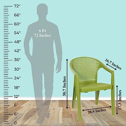 Image of Anmol Galaxy for Home, Cafe, Balcony, Garden, Office & Restaurant || Heavy Duty Comfortable || Outdoor and Indoor Chairs with Arm Rest Bearing Capacity up to 200Kg (Set of 4)
