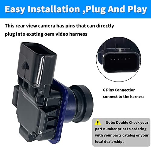 Image of Rear View Back Up Camera Reverse Park Assist Camera Compatible with 2011 2012 2013 2014 2015 Ford Edge,2011-2013 Lincoln MKX Backup Camera Replaces DT4Z-19G490-B ET4Z-19G490-A