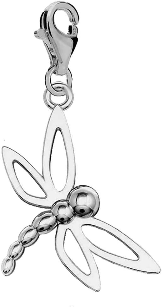 Sterling Silver Dragonfly Clip On Charm Pendant for Charms Bracelet C31C