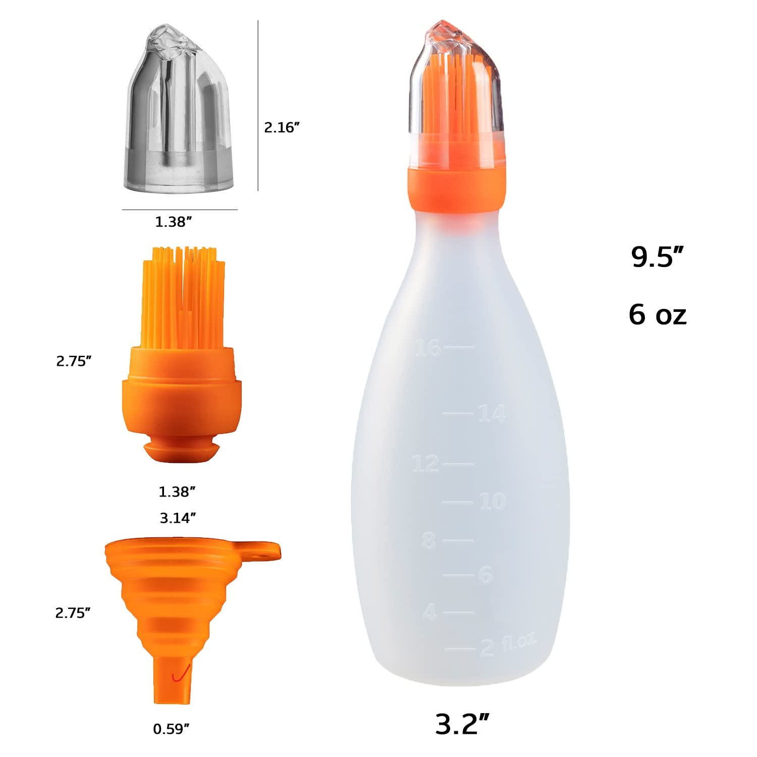 Pinceau en silicone avec distributeur [solution 2 en 1] | Pinceau à barbecue/pinceau à pâtisserie pour un revêtement rapide & sans effort | Pinceau BBQ 100% sans BPA & résistant à la chaleur