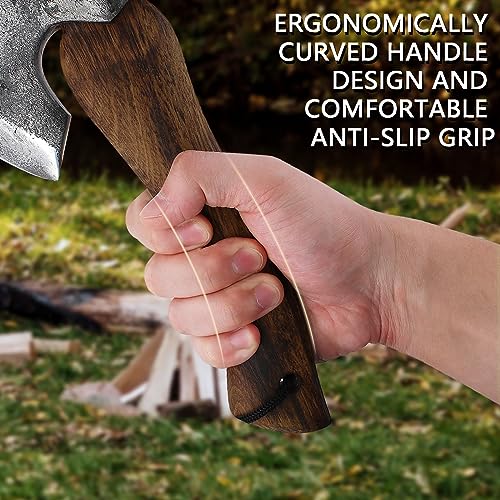 94-Hatchet-Axe-Camping-Hatchet-with-Sheath-Forged-Carbon-Steel-Survival-Axe-Small-Hand-Axe-with-Beech-Handle-for-Wood-Chopping-Kindling-and-Gardening