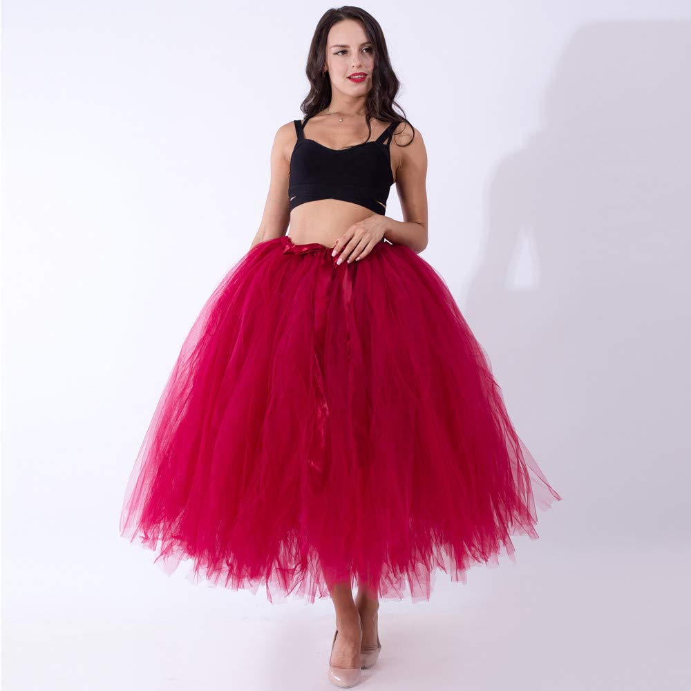Falda midi de tul para mujer, falda larga de tul, elegantes faldas de fiesta de graduación, falda tutú cómoda con capas, falda de capas de color sólido para carnaval, graduación, moda para dama de
