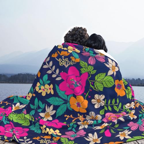 Couverture flanelle douce à fleurs le plaid idéal pour canapé et camping