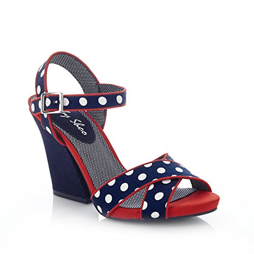Sandales navy Ruby Shoo Evie chaussures été femme bleu marine à talon chic