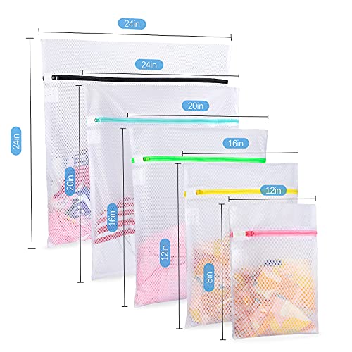 GOGOODA-5-Set-Mesh-Laundry-Bags-Delicates-Washing-Bags-Multisize-for-Sweater-Blouse-Hosiery-Bras-Machine-Wash-Bags-for-Travel-Storage-Organization